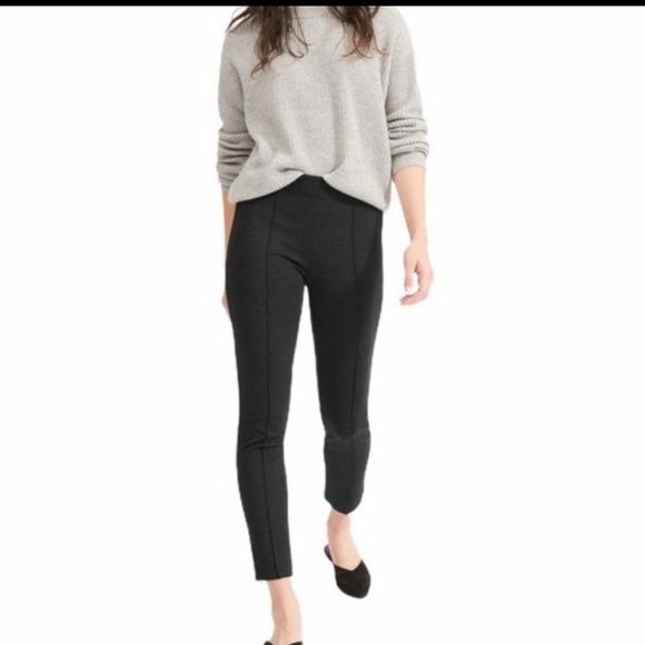 Everlane Gray Ponte Pull on Side Zip Skinny Ankle Pants Size 6 - Picture 4 of 14